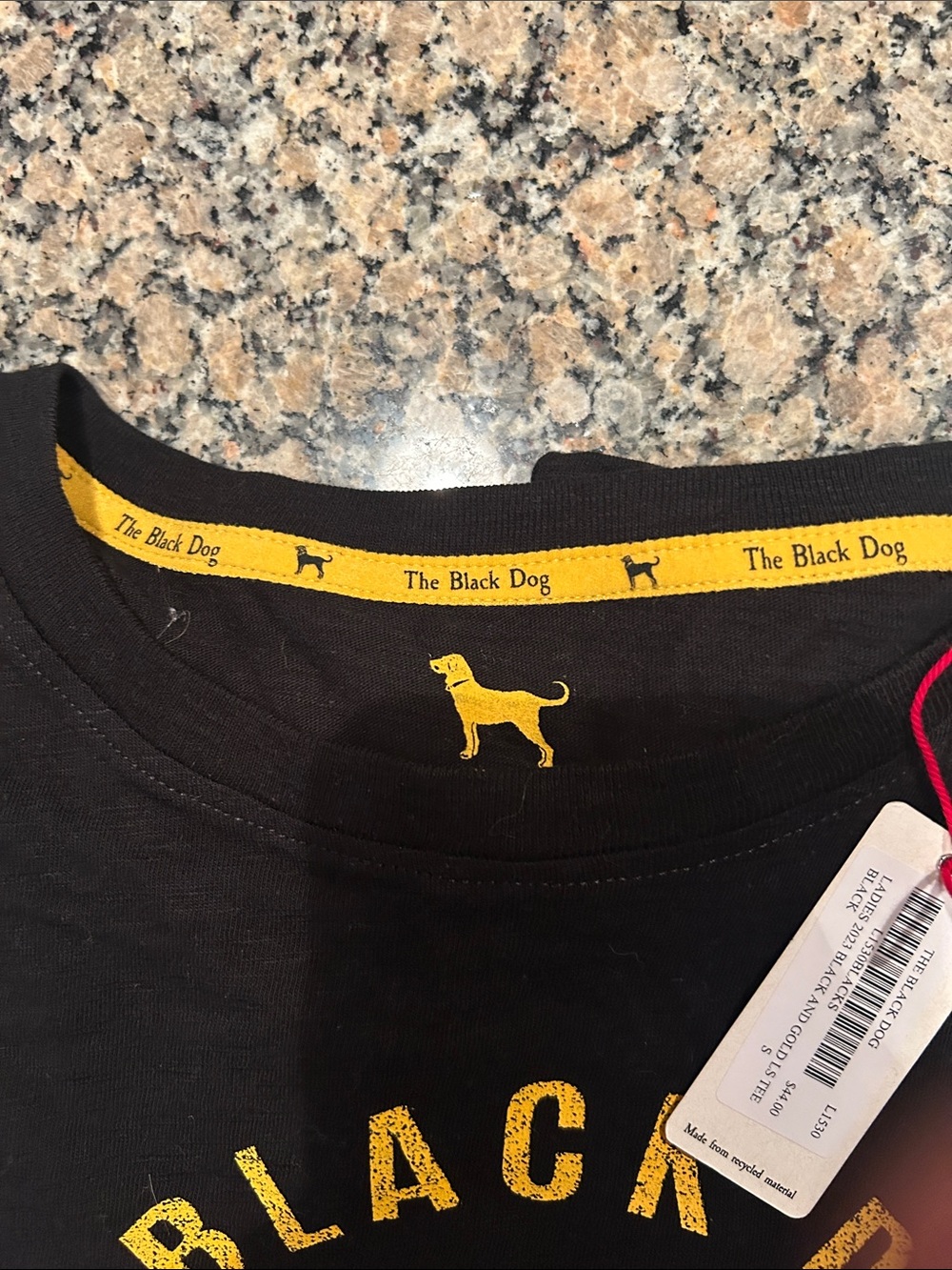 The Black Dog Black & Yellow Hockey Graphic Long Sleeve Tee- Boston Hockey - Picture 6 of 6